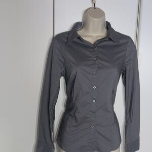 Doublju Gray Women's Button-Down Shirt